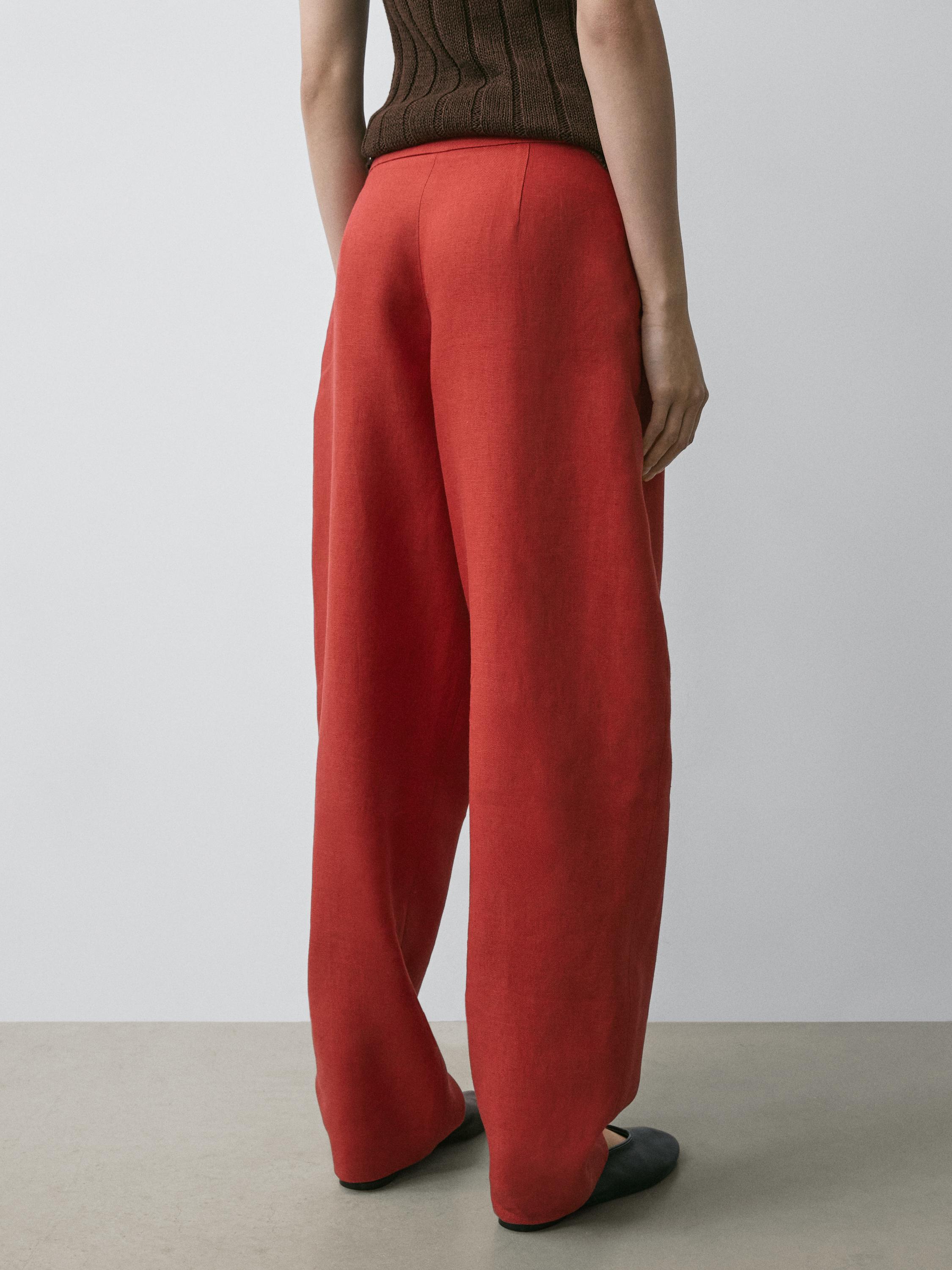 Voluminous linen trousers